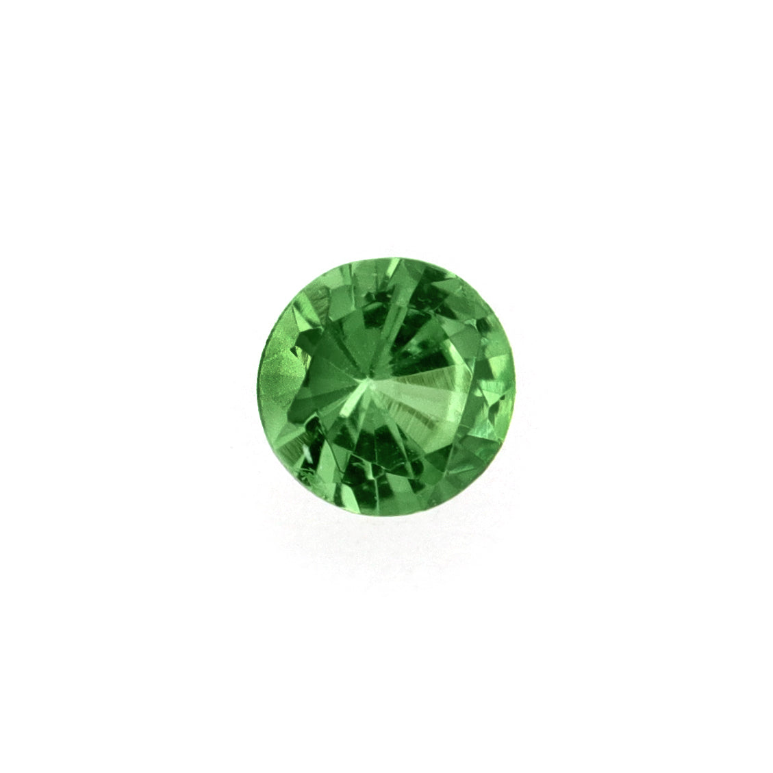 Green sapphire facet
