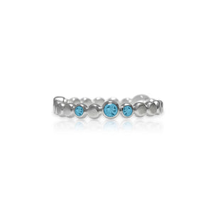 Sterling silver halo band - blue topaz