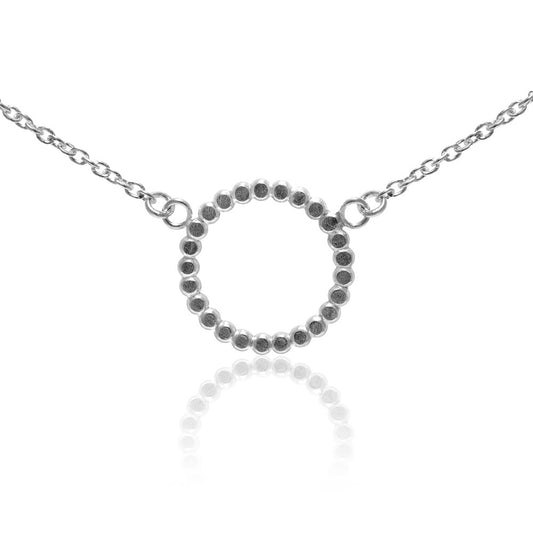 Sterling silver mini halo necklace