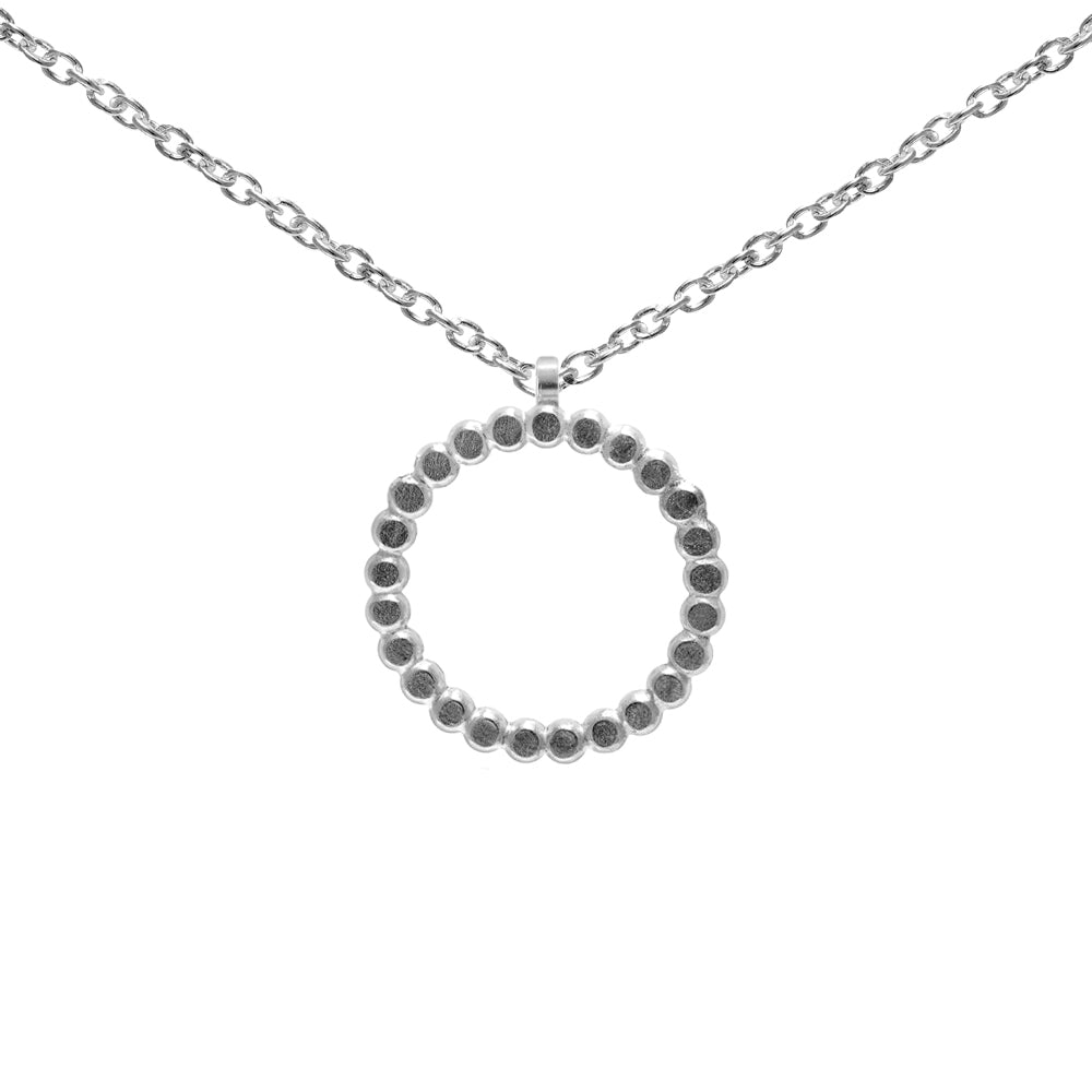 Mini halo pendant in sterling silver - ready to wear