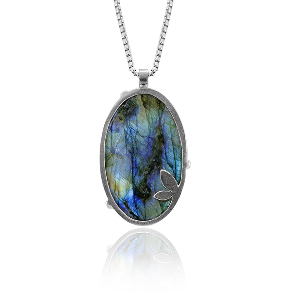 Spring necklace with labradorite - READY TO WEAR