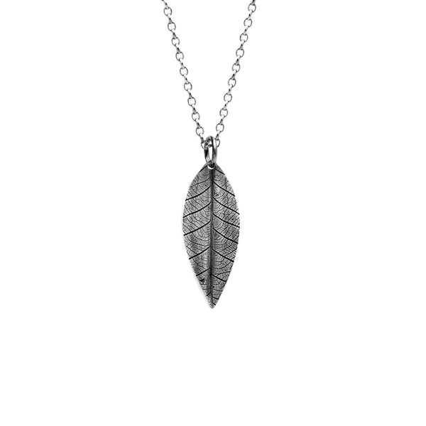 sterling silver leaf pendant and rose pendant