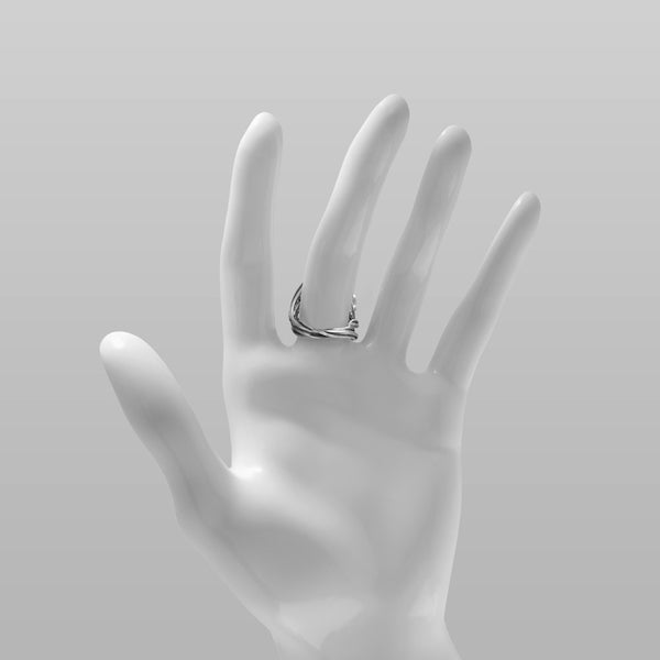Sterling silver, green quartz and sapphire ring - READY TO WEAR