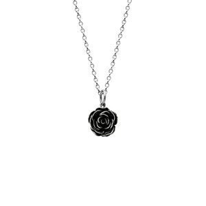 Silver rose charm pendant - large - ready to wear
