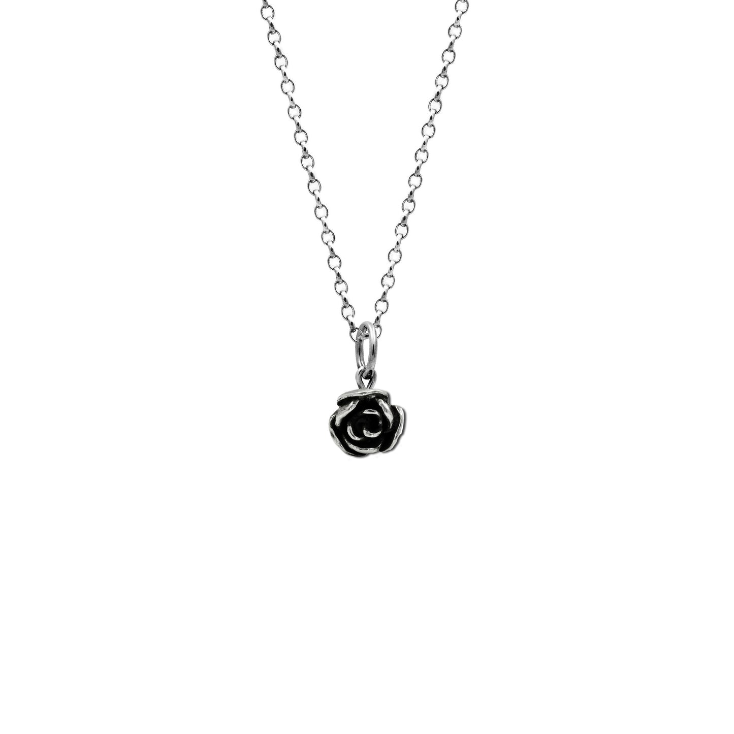 sterling silver leaf pendant and rose pendant