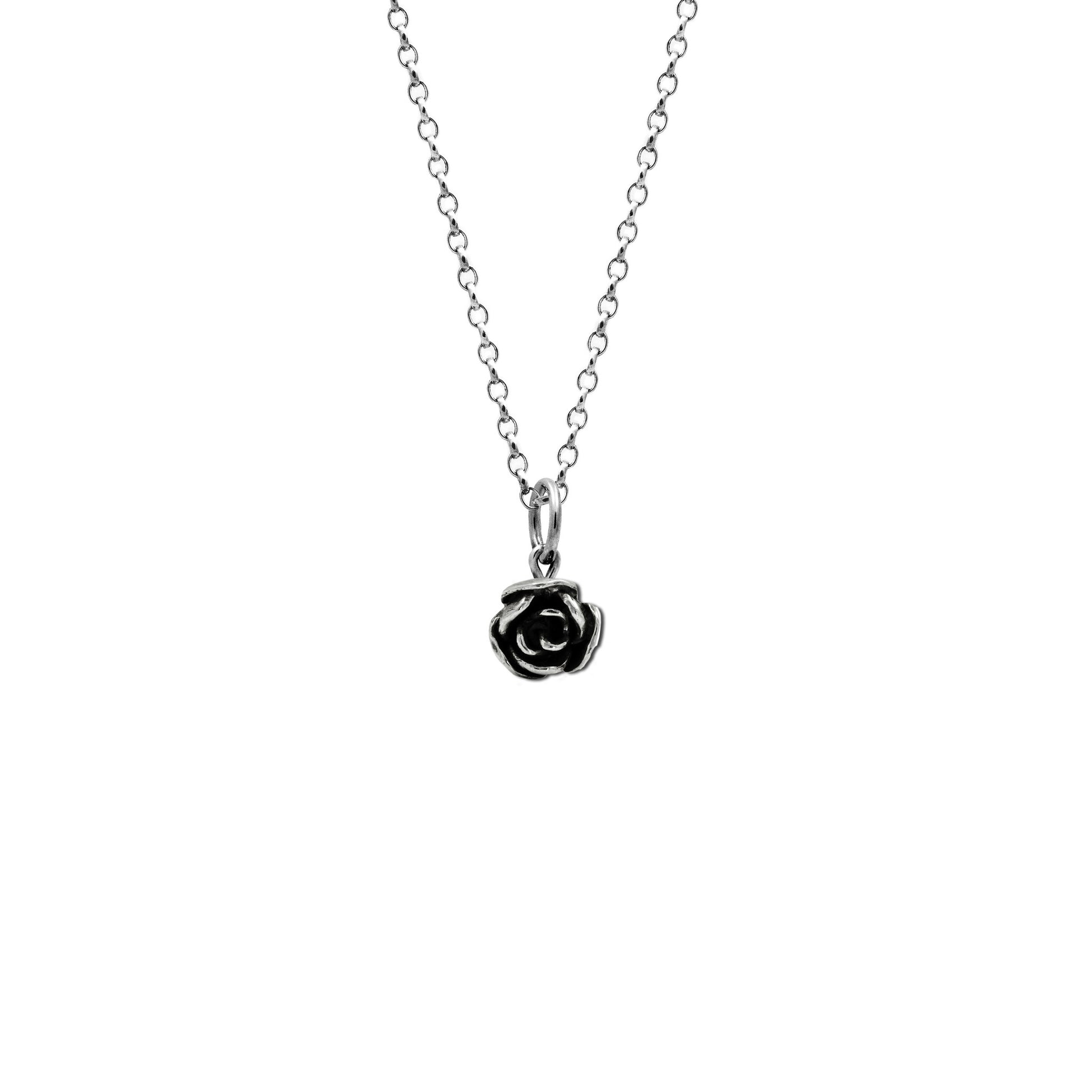 sterling silver leaf pendant and rose pendant
