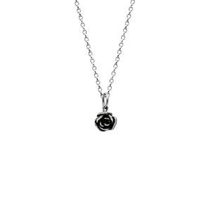 Silver rose charm pendant - small - ready to wear