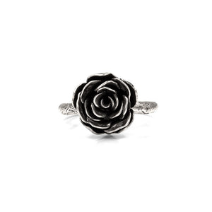 Silver rose ring