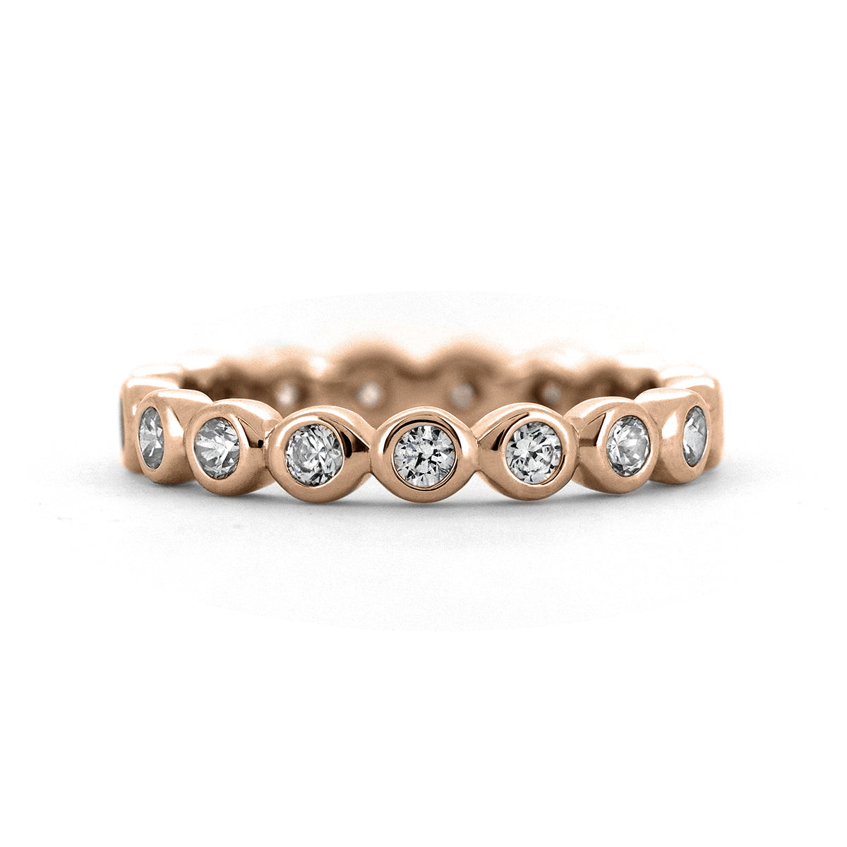 Rubover set diamond wedding ring rose gold