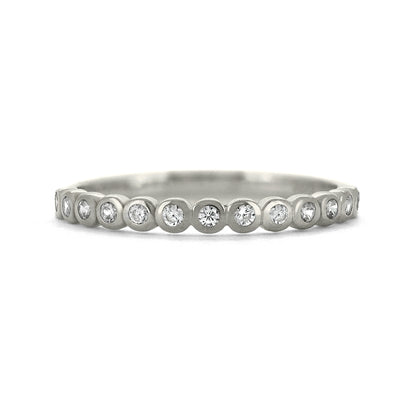 Rubover set diamond wedding ring