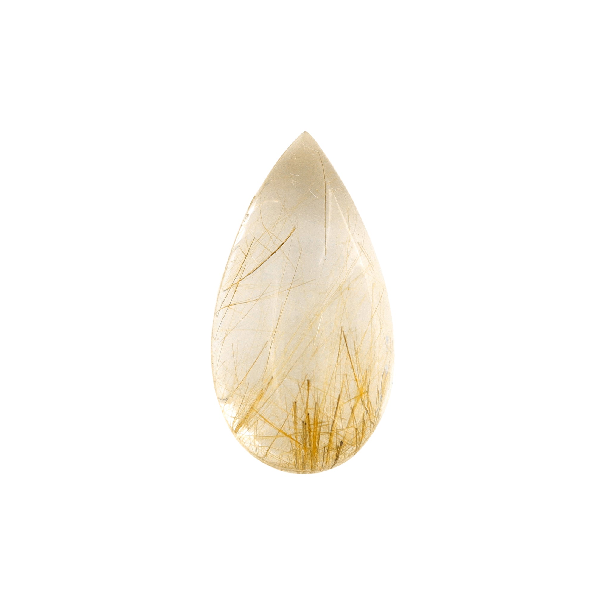 Rutilated quartz cabochon