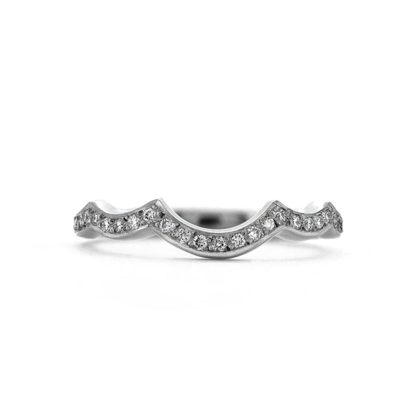 Diamond wedding ring shaped pave set wedding ring shaped grain set wedding band