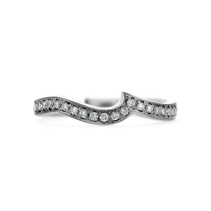 Diamond wedding ring shaped pave set wedding ring shaped grain set wedding band