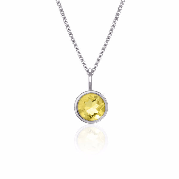 Solo pendant in sterling silver and citrine - ready to wear