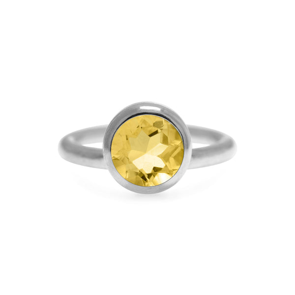 Sterling silver and citrine solo ring 