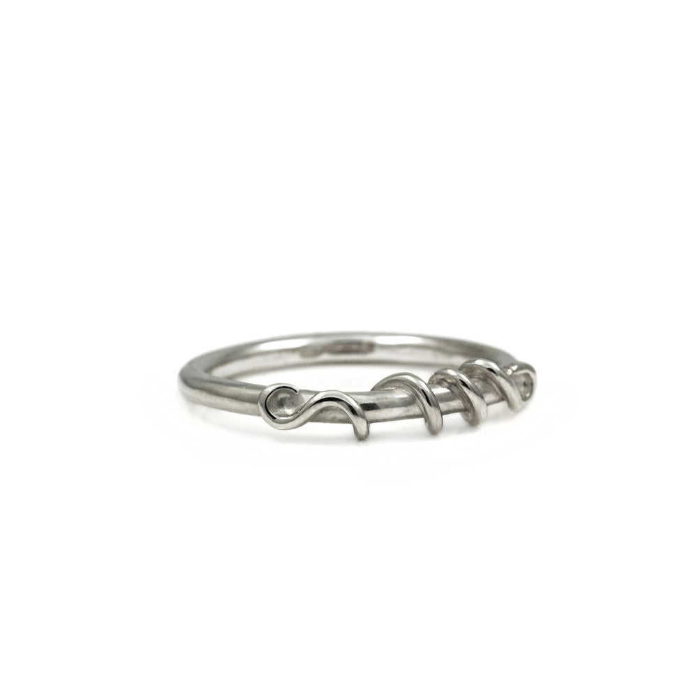 Tendril ring - silver and gold