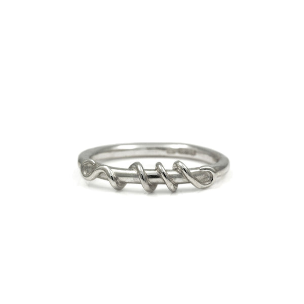 Tendril ring in sterling silver and 9ct gold