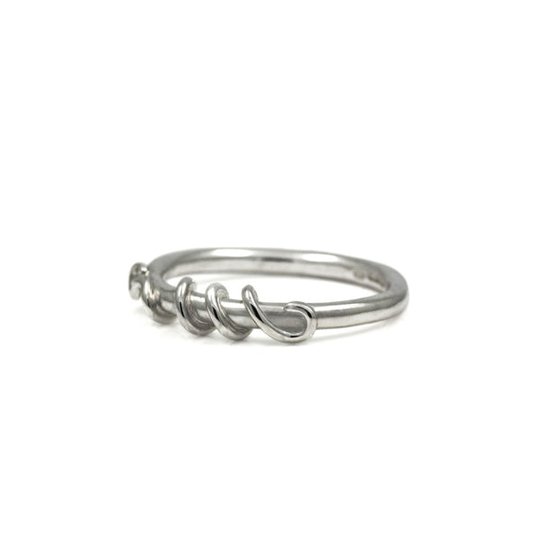 Tendril ring in sterling silver and 9ct gold