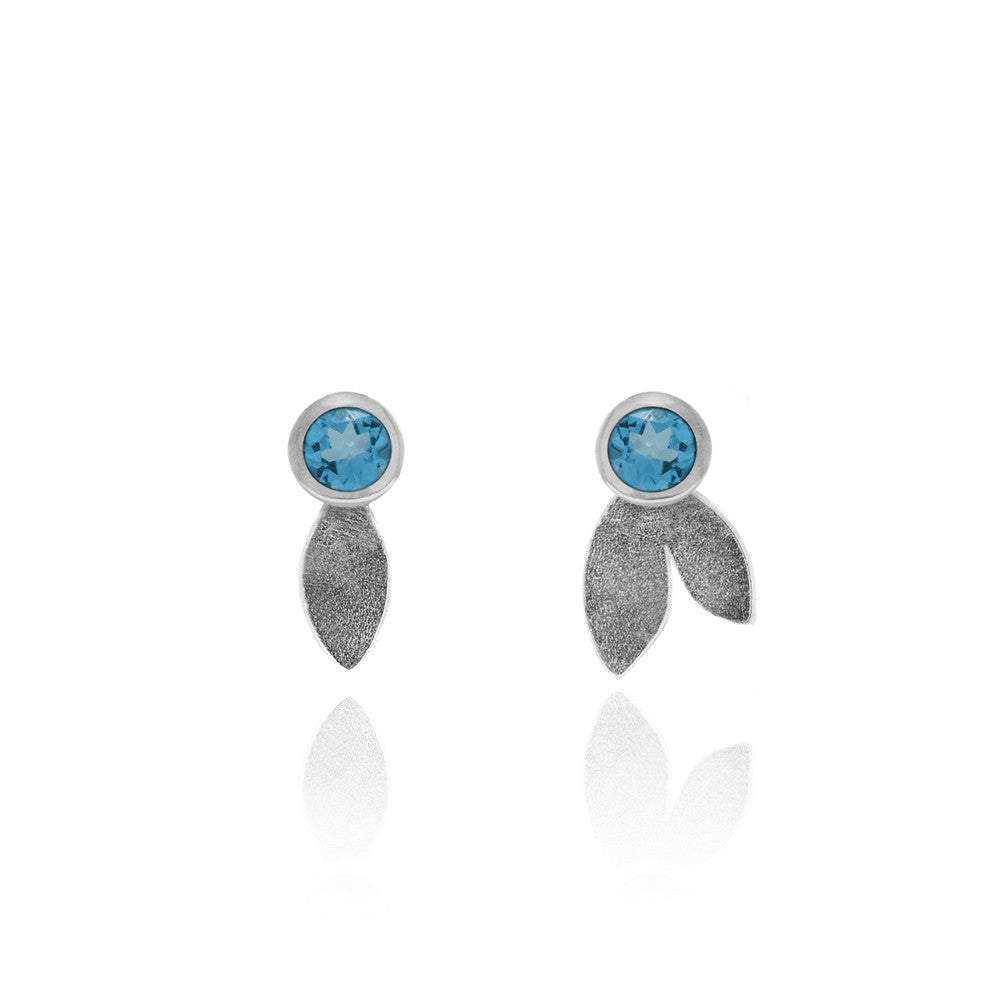 Spring earrings in sterling silver and gemstone