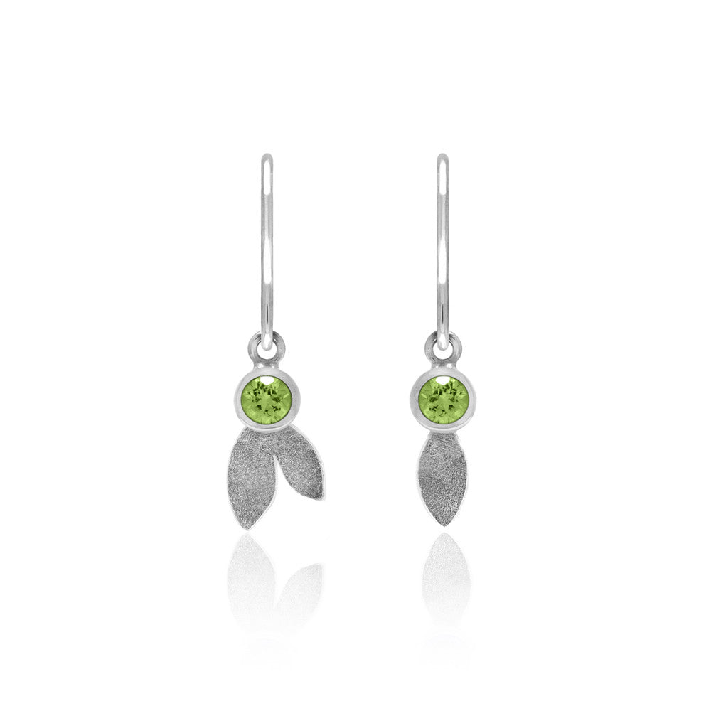 Spring earrings in sterling silver and gemstone