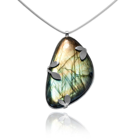 Spring necklace with labradorite - READY TO WEAR