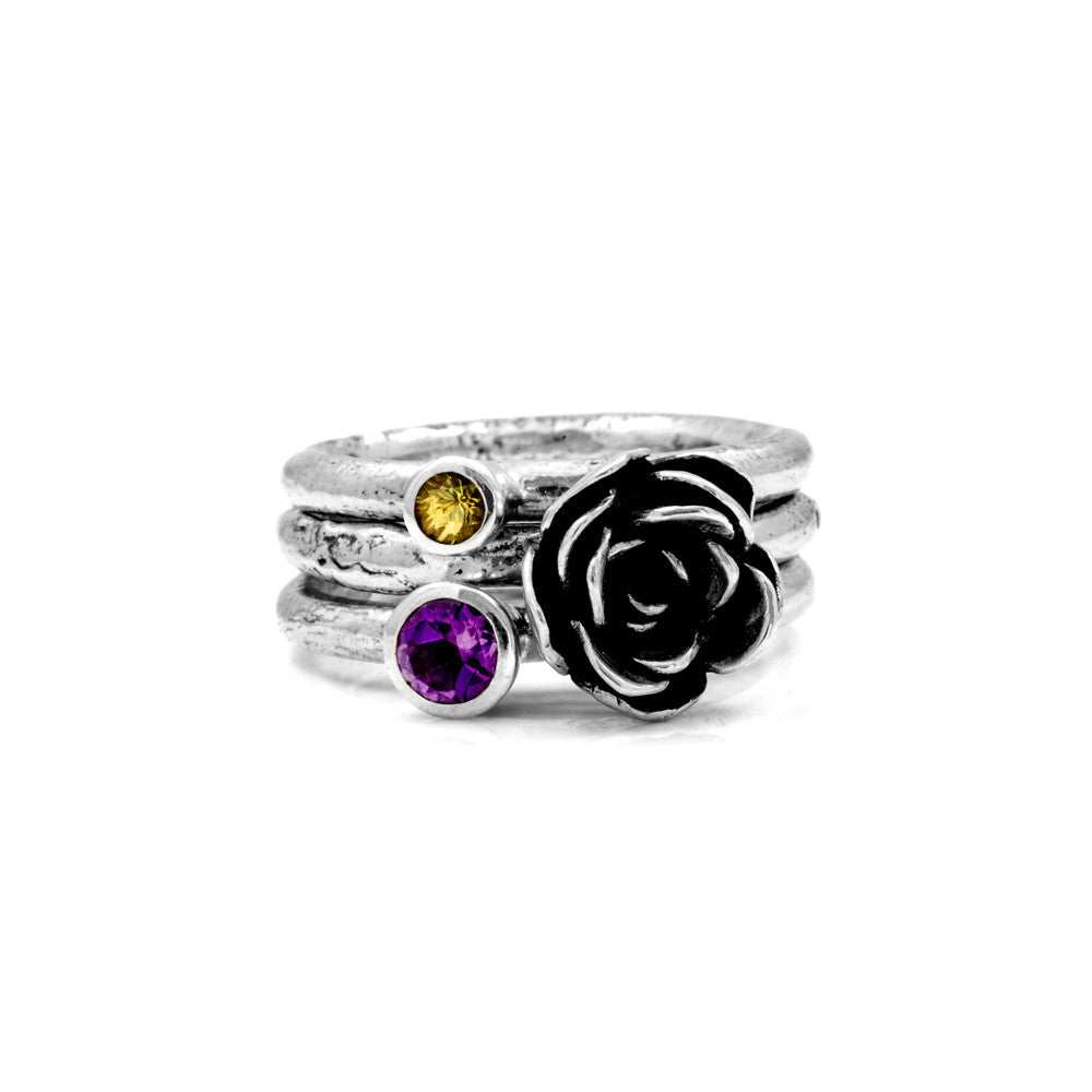 Twig and gemstone ring - small
