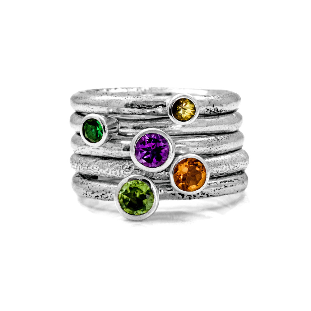 Twig and gemstone ring - small