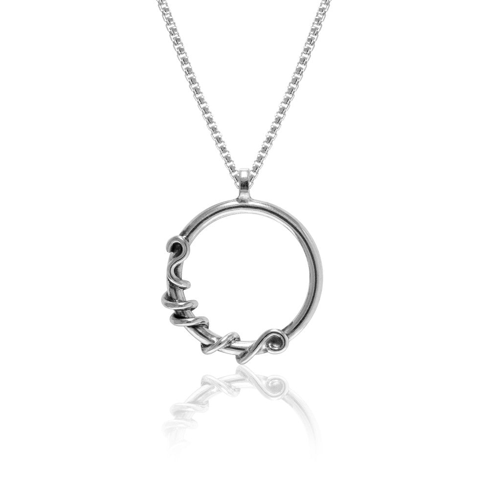 Tendril pendant in sterling silver