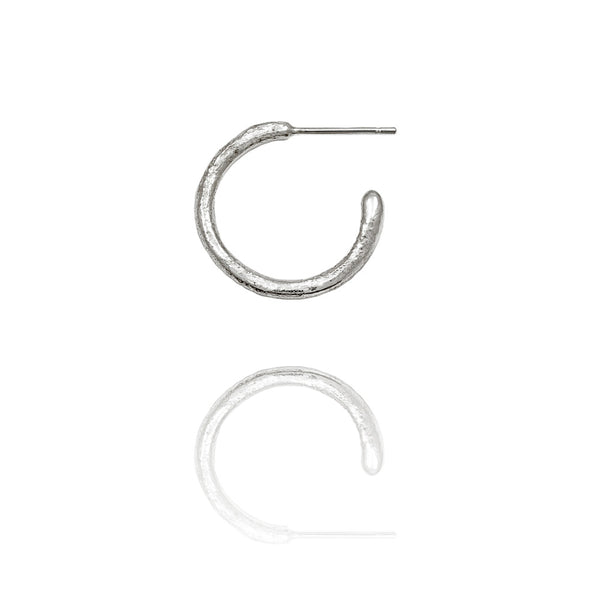 sterling silver textured twig hoop earrings with interchangeable charm drops