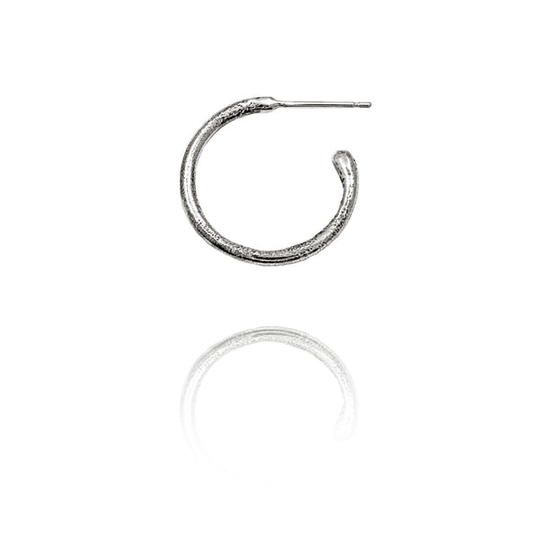 sterling silver textured twig hoop earrings with interchangeable charm drops