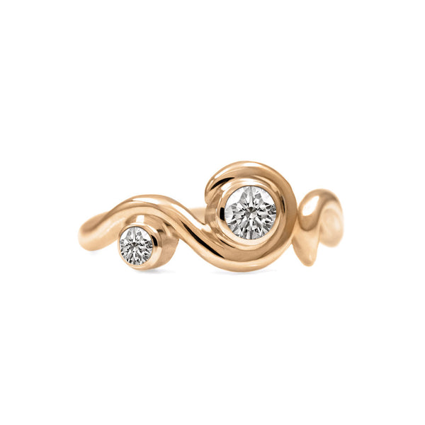 Entwine two stone diamond engagement ring - 18ct rose gold and diamond