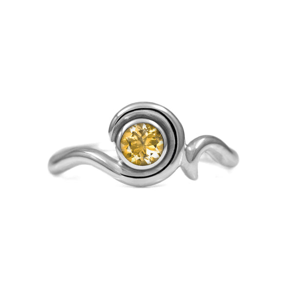 Entwine solitaire engagement ring in sterling silver - citrine