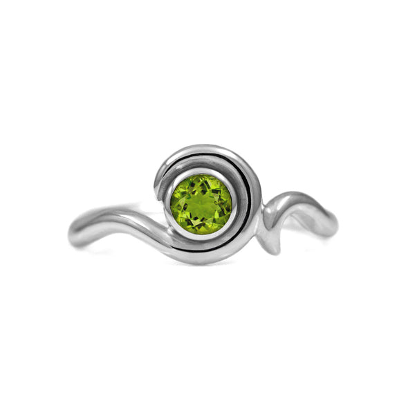 Entwine solitaire engagement ring in sterling silver - peridot