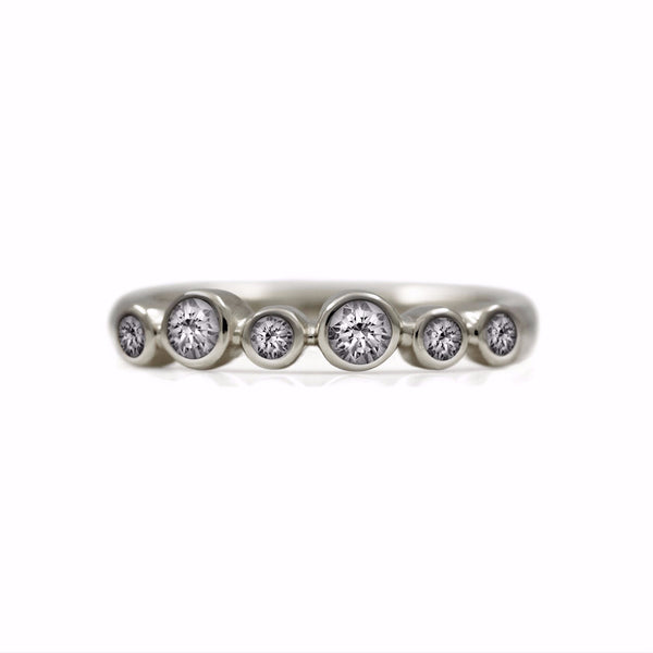 Halo eternity diamond ring - 9ct white gold and diamond