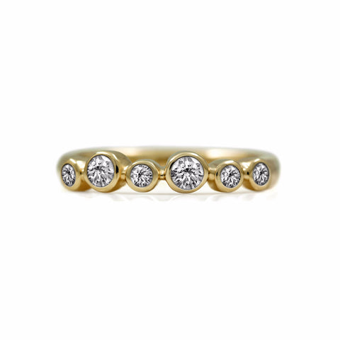 Halo eternity diamond ring - 9ct yellow gold and diamond
